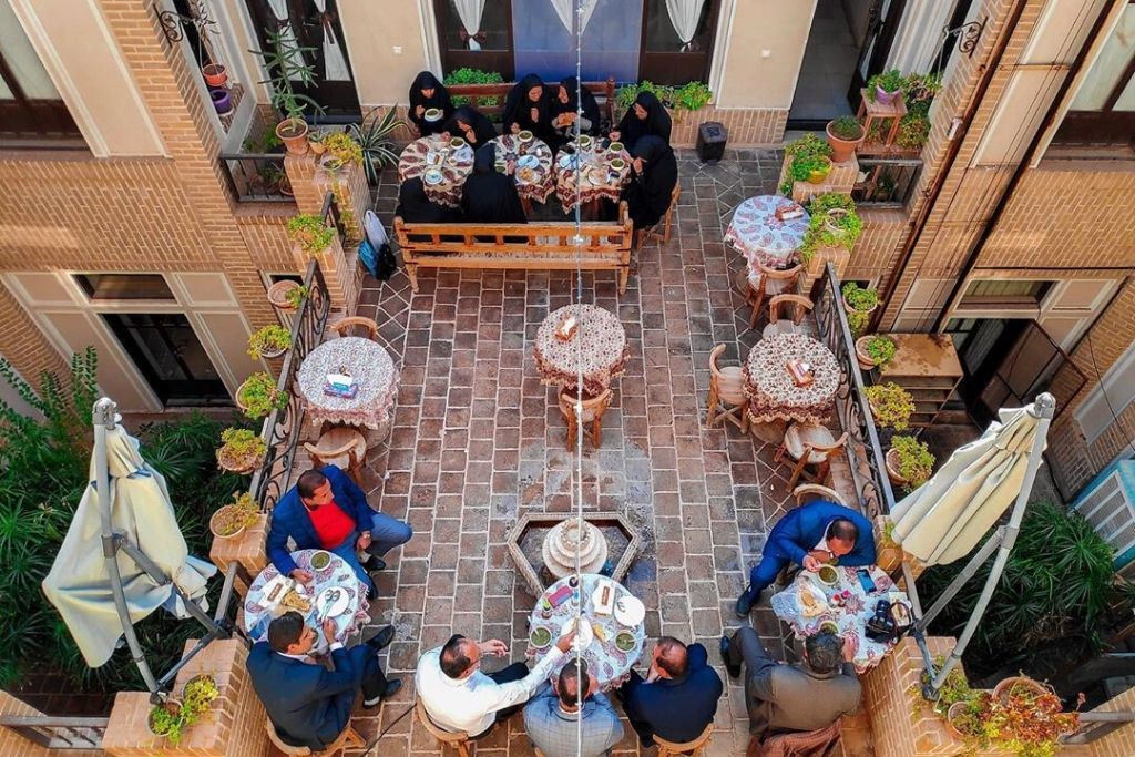 outdoor seating of Fooca Cafe Restaurant of Yazd